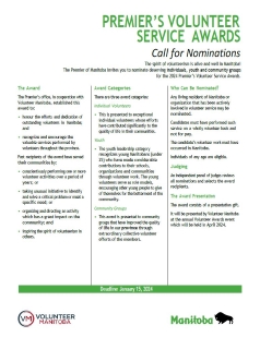 Premier's Volunteer Service Award Nomination